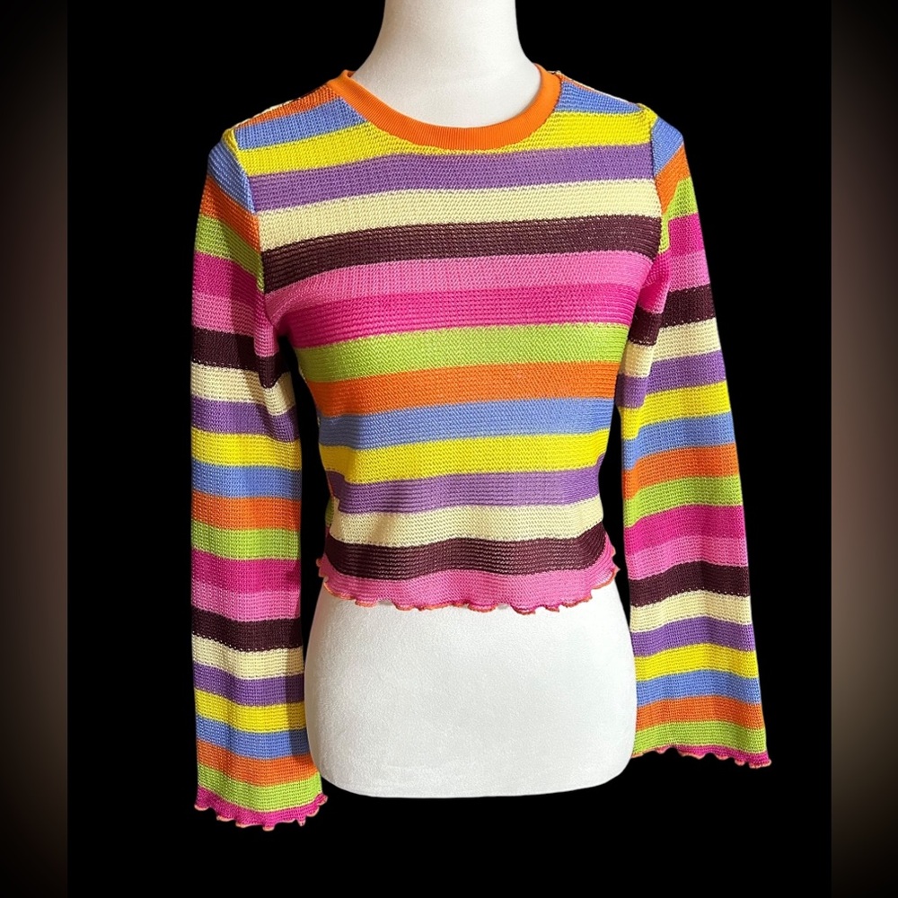 Almost Famous preppy striped crop shirt